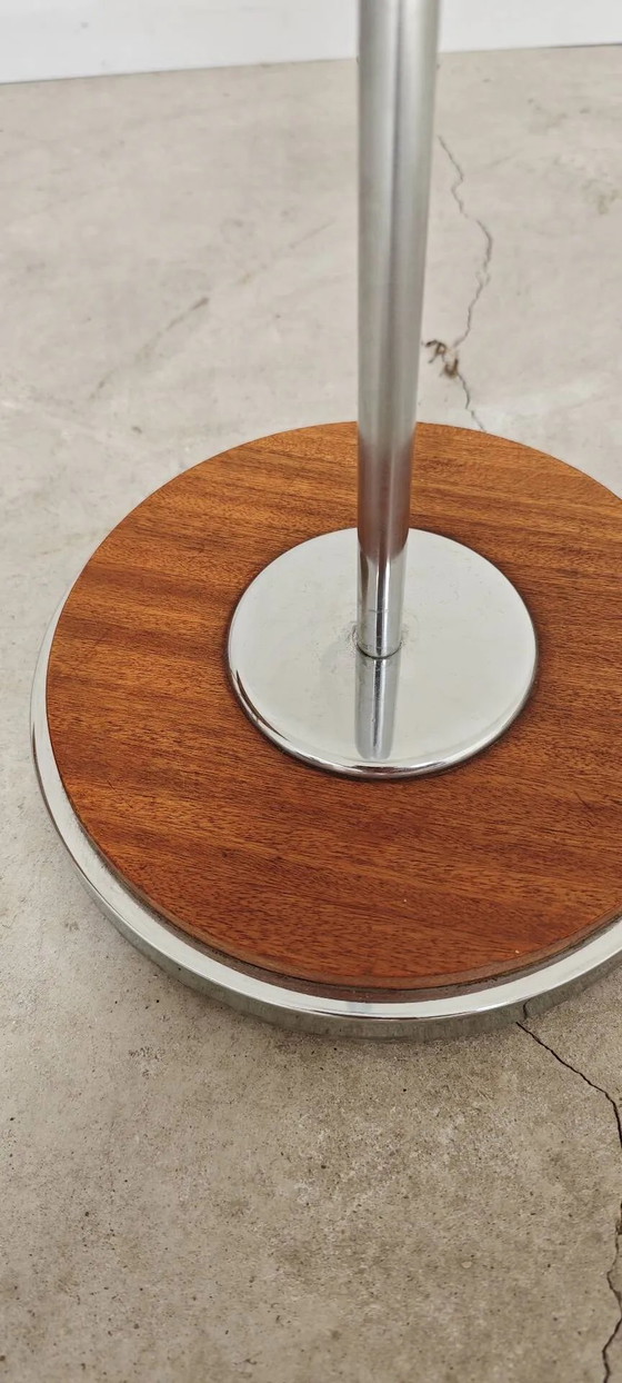 Modernist floor lamp in teak, chrome metal, opaline, Czechoslovakia 60s – Floor lights, Scandinavian (photo 14 of 23)