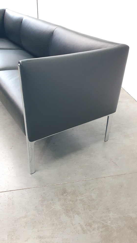 Image 1 of Asienta Design Sofa 3Z Black Leather Wilkhahn Jehs & Laub 2019