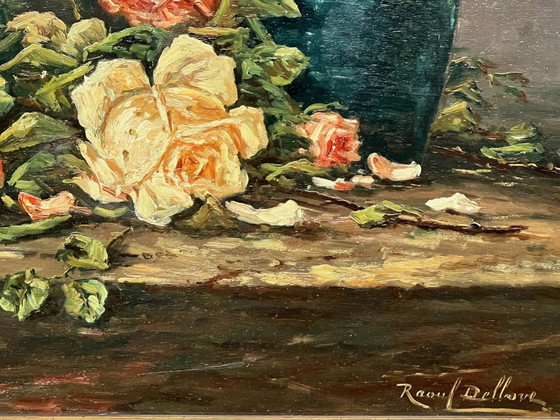 Raoul Delbové. Still life with roses. – Paintings & Drawings, Wood (photo 4 of 8)