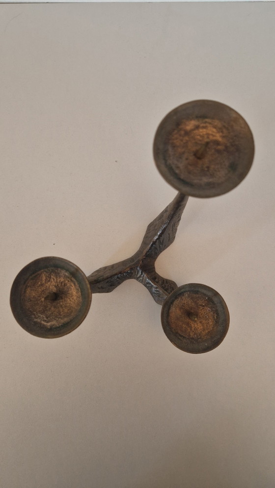 Image 1 of Candeliere brutalista in bronzo 1970