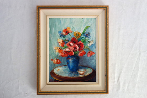 Image 1 of 2 Alphonsief boeket bloemstillevens, jaren 40/50