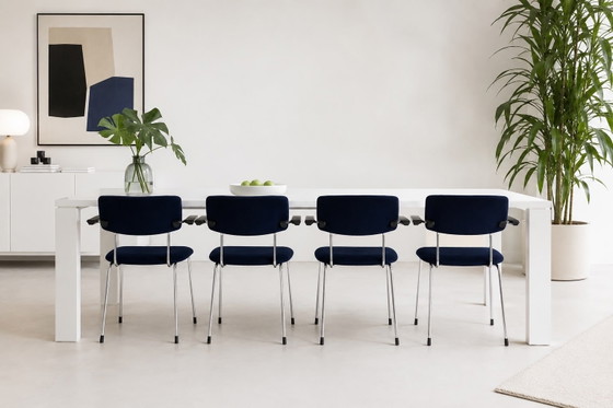 4 Gispen 1235 Stoelen Nieuw Gestoffeerd Keymer – Eetkamerstoelen, Chrome, Textile (photo 2 of 15)