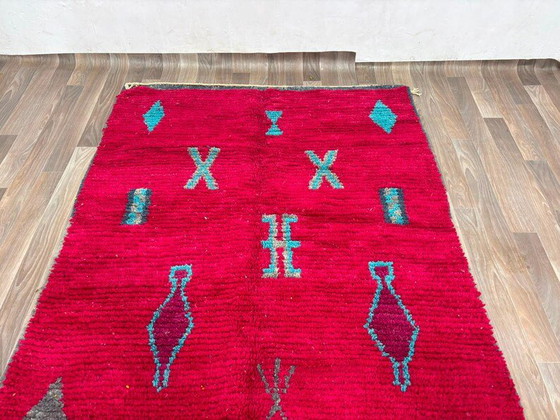 Magnifique Tapis Rouge en Laine 150/250cm – Wool (photo 5 of 10)