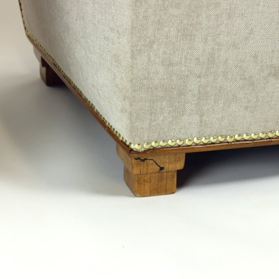 Image 1 of Set di due poltrone Art Déco in noce e tessuto, Cecoslovacchia, anni '30