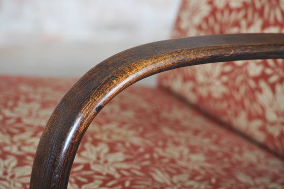 Originele art-deco fauteuil, van J. Halabala voor UP Zavody, beukenhout, Tsjechië, jaren 1930. – UP Závody (photo 10 of 12)
