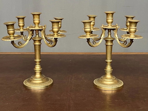Paire de chandeliers de table. Bronze massif. – Bougeoirs et chandeliers (photo 4 of 7)