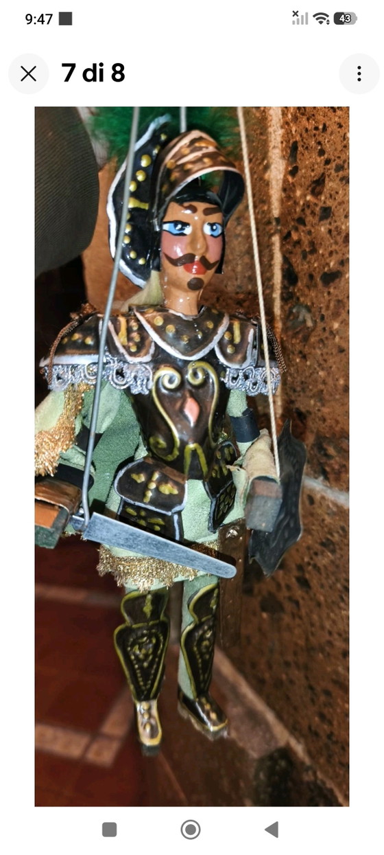 Orlando Pupo Marionetta Siciliana Vintage Cm 28 – Oggetti decorativi, Metal, Textile (photo 6 of 8)