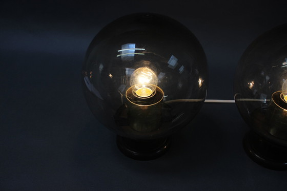 Image 1 of Ensemble de 2 lampes de table en plastique, Tchécoslovaquie, années 1970