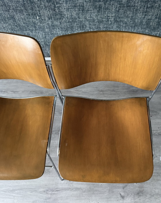 Image 1 of Set aus 4 HOWE 40/4 Stühlen – David Rowland – Bugholz und Stahl