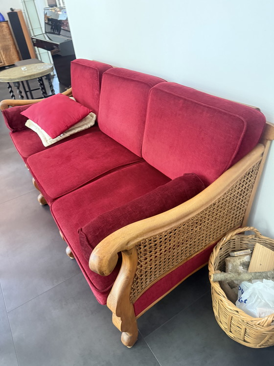 Image 1 of  Bergere antieke 3 zitsbank met 2 fauteuils 
