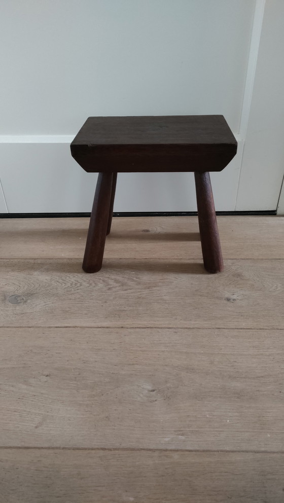 Image 1 of Vintage Stool '60, '70 Stool Wabisabi Plant Table Brutalist Footstool