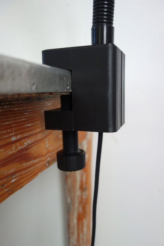 Image 1 of Vintage black and red clip-on desk lamp