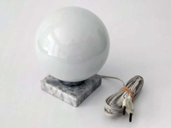 Image 1 of Lampe de table Vintage Bulb Lamp Base Marble 1970s