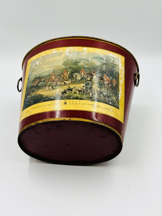 Cestino per la carta straccia vintage in latta con una scena di caccia di Bury Hunt. – Oggetti decorativi (photo 14 of 14)