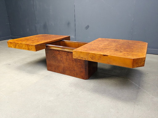 Hollywood regency hidden bar coffee table, 1970s 