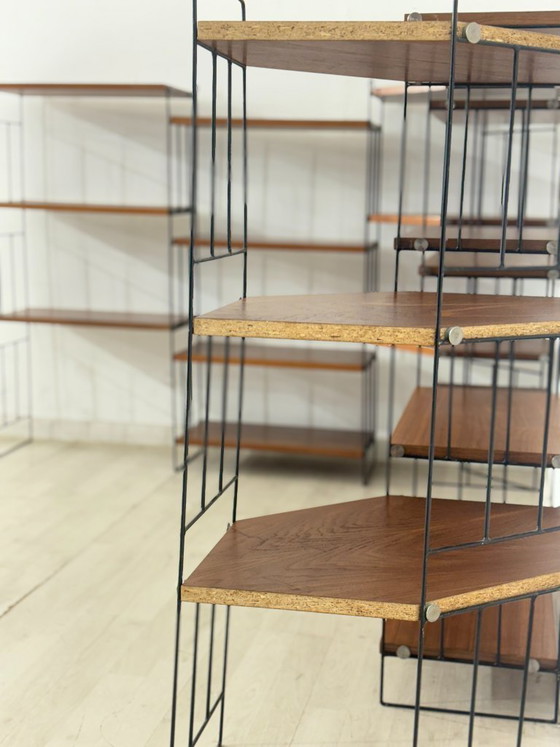 Image 1 of Modulaire wandplank in mid-century stijl - jaren 60 / String Shelf