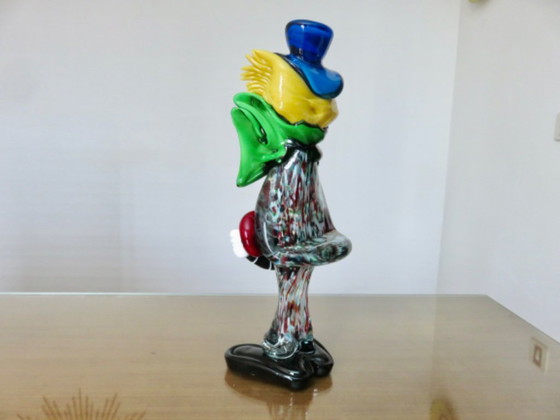 Image 1 of Très grand clown sculpture en verre de Murano 37 cm années 70