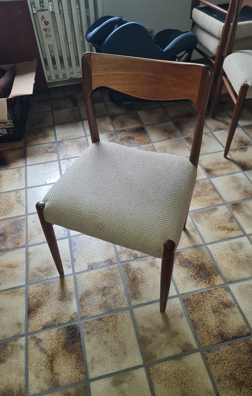 Mid-Century Vintage Dining Chairs – eetkamerstoelen, Textile, Wood
