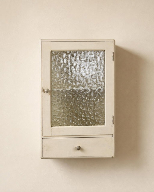 Antique cream-colored medicine cabinet, 20th century