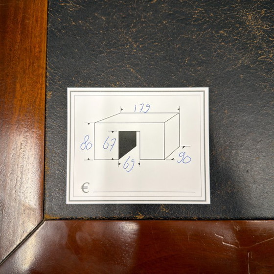 Classic English Desk Partnerdesk Black Leather – Wood (photo 20 of 20)