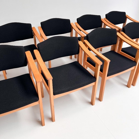 Image 1 of Set di 9 sedie in stile Mid-Century Modern, ispirate a Hans Wegner.