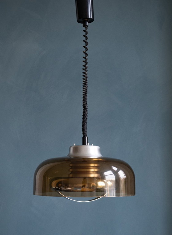 Image 1 of Herda Space Age Hanglamp Gerookt Plexiglas