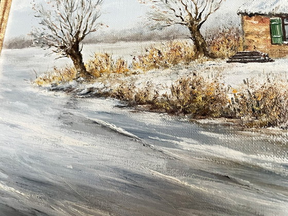 Cor Quax - (1927 - 2008) - Paisaje invernal – Pinturas y dibujos, Wood, Canvas (photo 4 of 12)