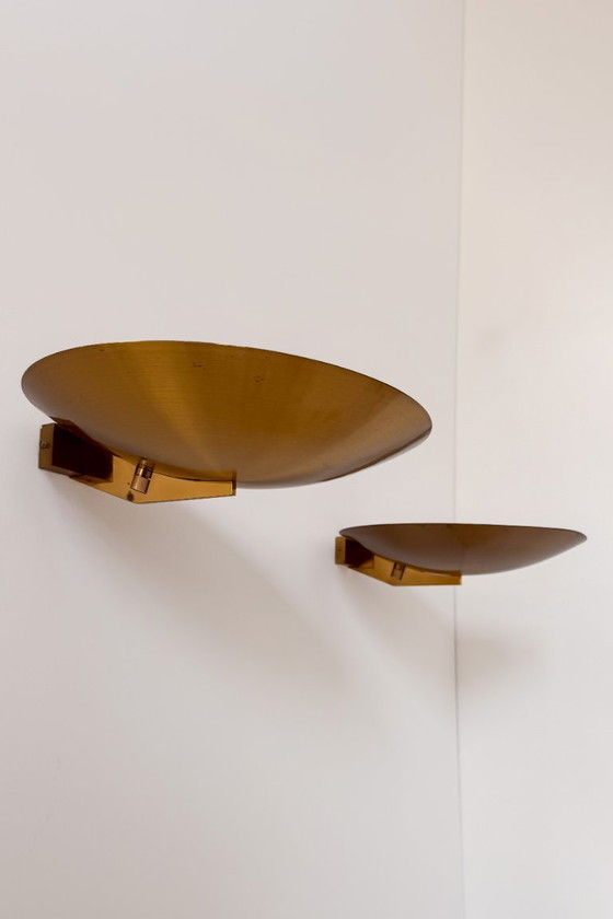 Pair of vintage brass Wall lights, France 1970., Gold (photo 5 of 7)