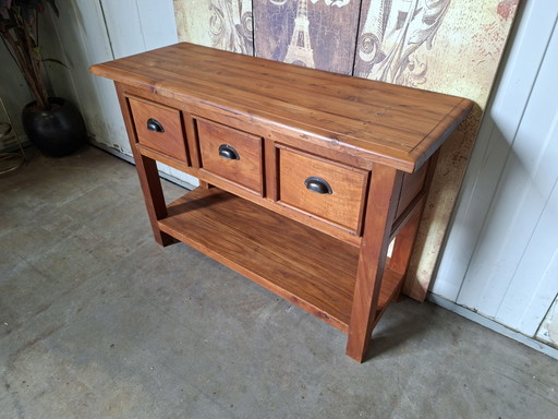 Teak Side Table, Hall Table, Wall Unit. Console Dimensions 110x40cm and 77 cm High. – Wood