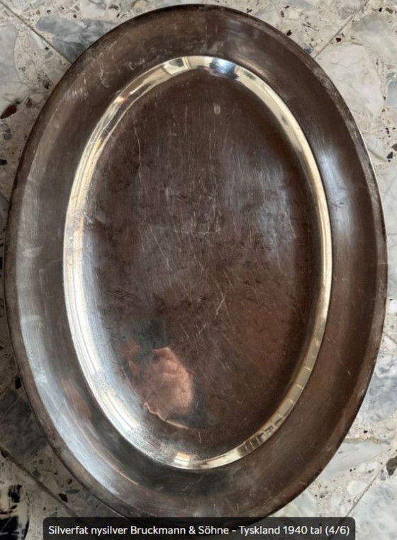 Image 1 of Plateau en argent – ​​Bruckmann & Söhne, Allemagne, années 1940.