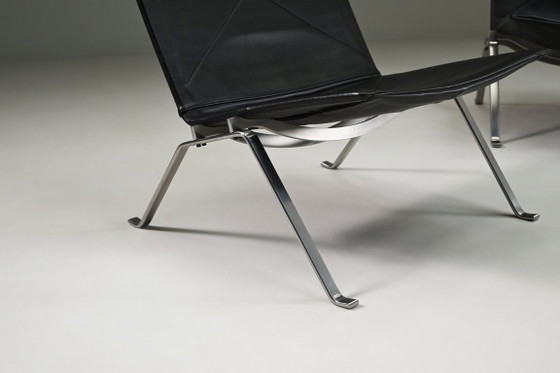 Image 1 of Ensemble de deux chaises longues PK22 par Poul Kjærholm pour Fritz Hansen, Danemark des années 1950.