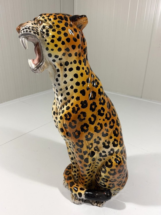 Grande Leopardo in Ceramica Italia Anni '70 – Oggetti decorativi (photo 7 of 16)