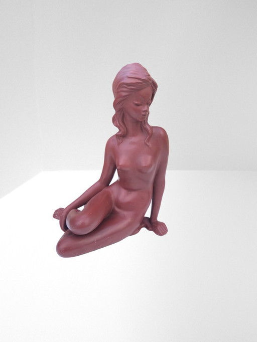 Cortendorf ceramic nude brown sculpture h. 35,5cm figure erotic naked woman model no. 1286 made in western germany vintage