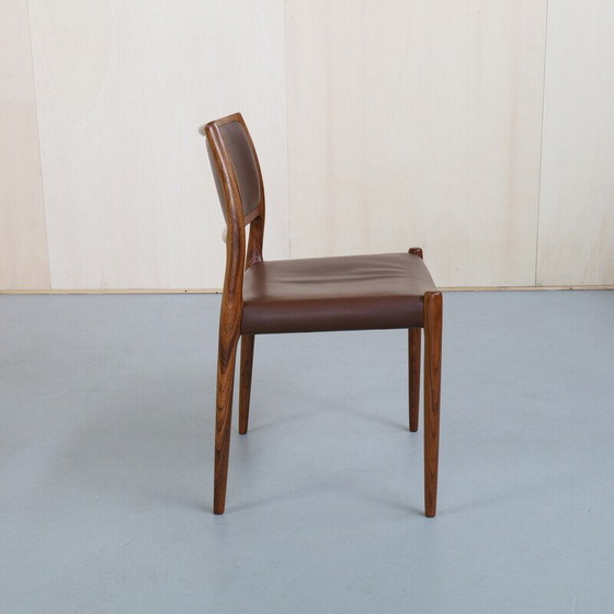 Image 1 of Set of 6 vintage leather chairs by Niels Møller for J.L. Møllers Møbelfabrik, 1960