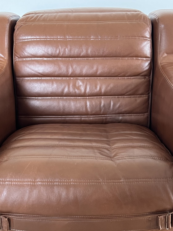 Image 1 of Poltrona prototipo in similpelle marrone di Michel Ducaroy, Francia, anni '70