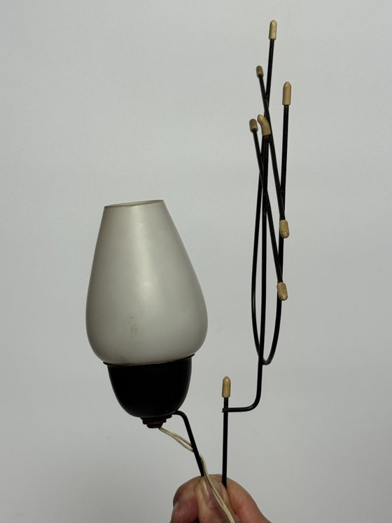 Image 1 of Early Electric Minimalist Wall Lamp with Frosted Glass Shade – Netherlands, c. 1930s–1940s