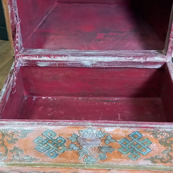 Image 1 of Cofre nupcial húngaro antiguo pintado a mano