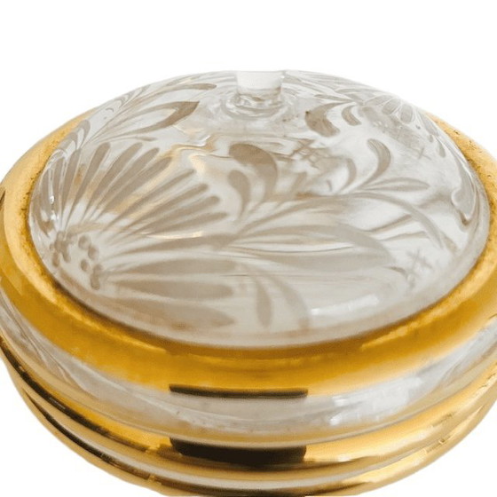 Image 1 of Art Deco hand painted dressing table set glass 1950's