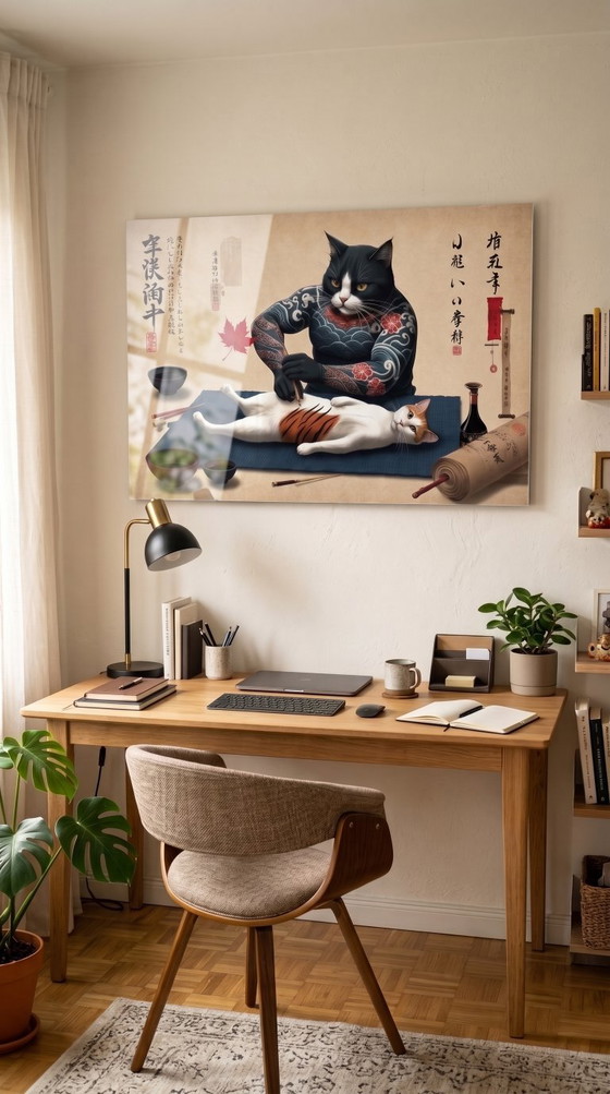 Printed photo / limited series / original decoration / decorative painting / art / tattoo / cats, Art Prints (photo 3 of 5)