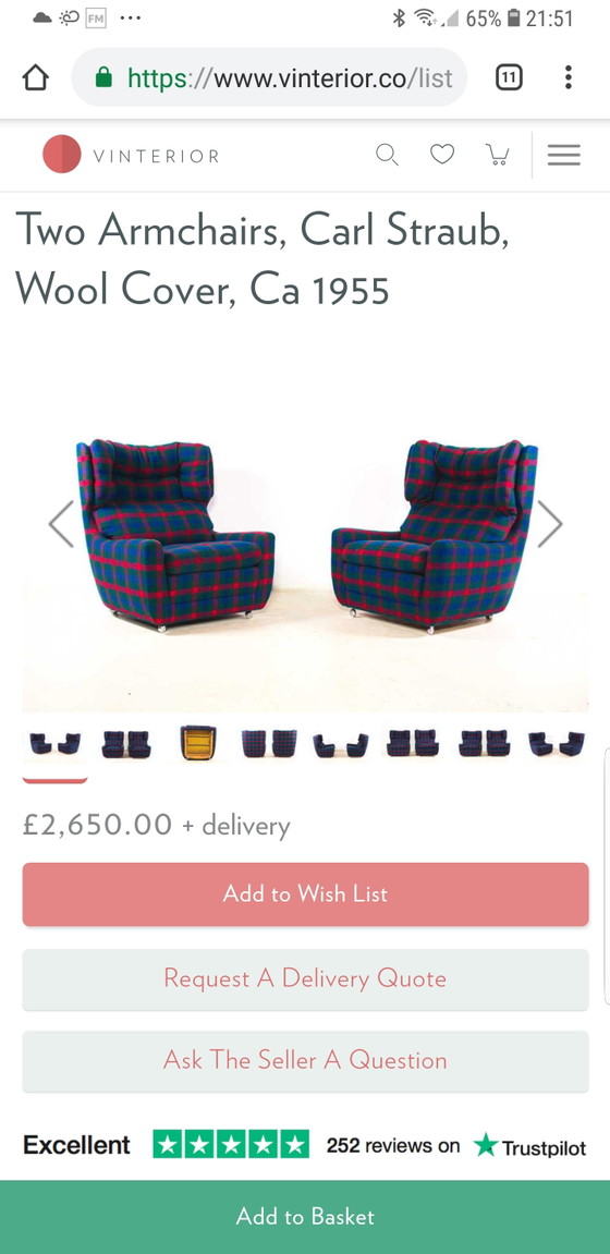 Image 1 of Comfortabele XL fauteuil van Carl Straub