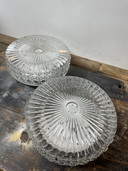 2 large vintage crystal prism ceiling lamps