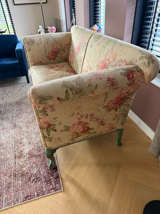 2.5 Seater Italian Design Sofa, 2 seaters, Textile, Wood, Creme (photo 6 of 11)