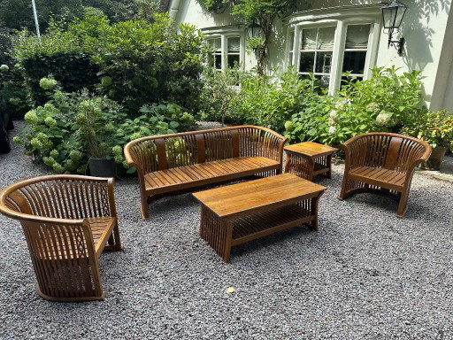 Handgefertigte Teakholz-Sofagarnitur aus Bali – tuinsets, Wood