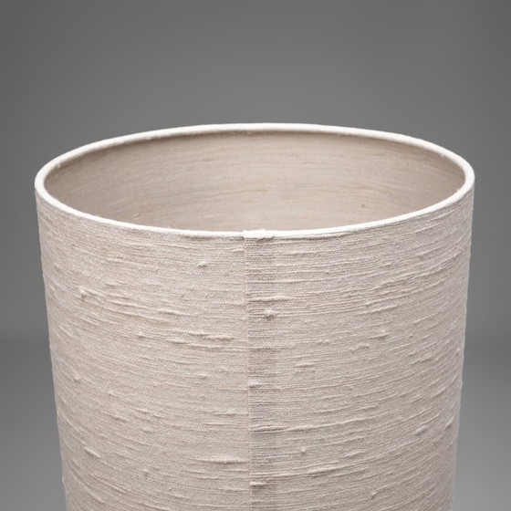 Large French Crystal Table Lamp with Sculptural Base and Silk Shade, 1960s (photo 6 of 6)