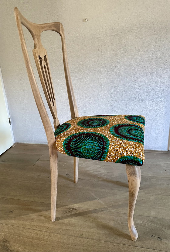 Image 1 of Art Deco ontmoet Afrikaanse Print Stoel
