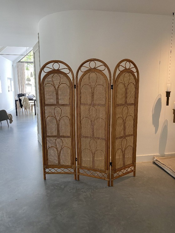 Un bellissimo paravento vintage in rattan (divisorio) – Paraventi, Bambù (photo 5 of 5)