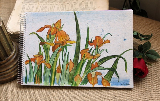 Image 1 of Hand-painted and hand-bound notebooks on handmade paper. Unique designs. Signed by the artist.