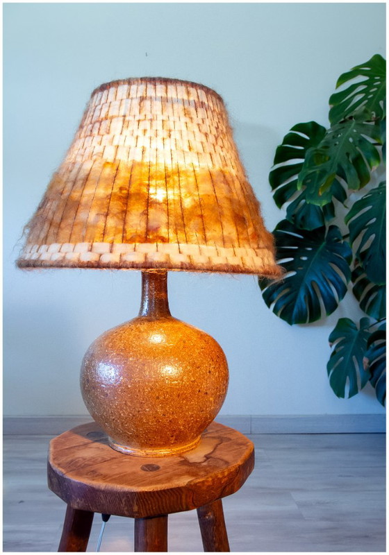 Lampe Grés Et Laine Brut, Signée Alain Blanchard, 1970 – Ceramic, Wool (photo 4 of 8)