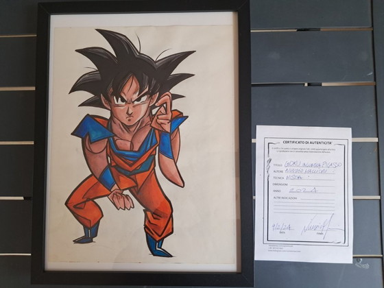 Image 1 of Nunzio Maccioni - Goku incontra Picasso - Disegno incorniciato