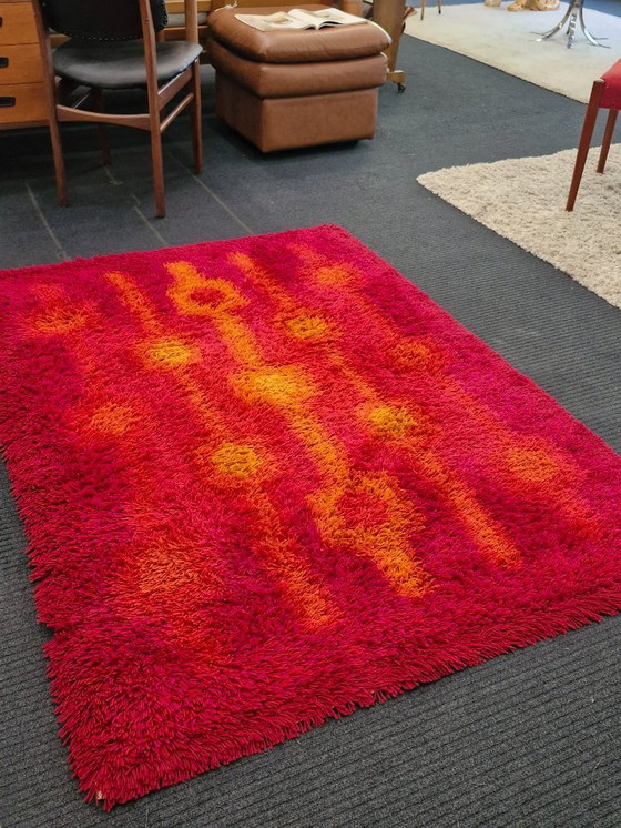 Image 1 of Vintage rug Desso 70s red/orange/yellow
